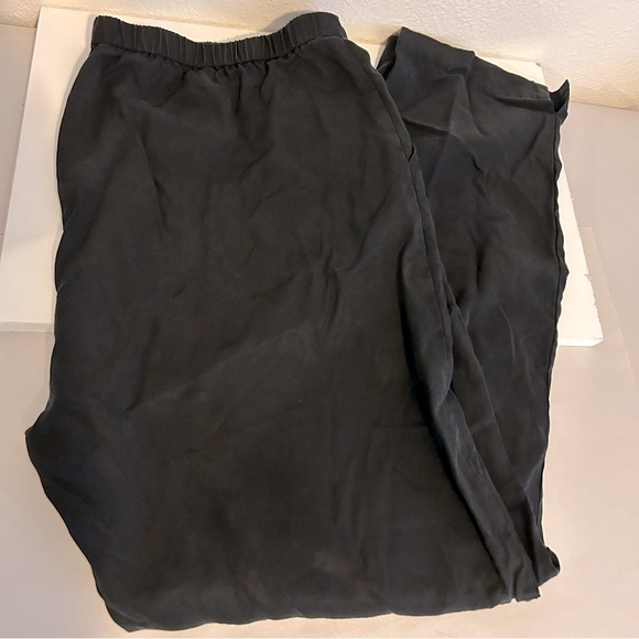 Soft Surroundings black tencel elastic waist tapered split hem pants size XL - Picture 1 of 13